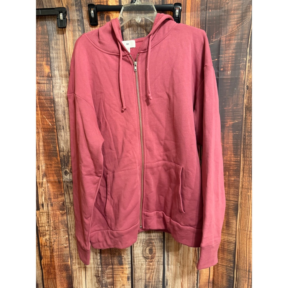BP Nordstrom Pink Rose 100% Cotton Zip Up Hoodie Sweatshirt L/XL BP488307MI